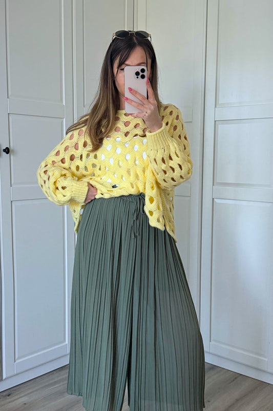 Hose - Plissee Culotte - Kaki