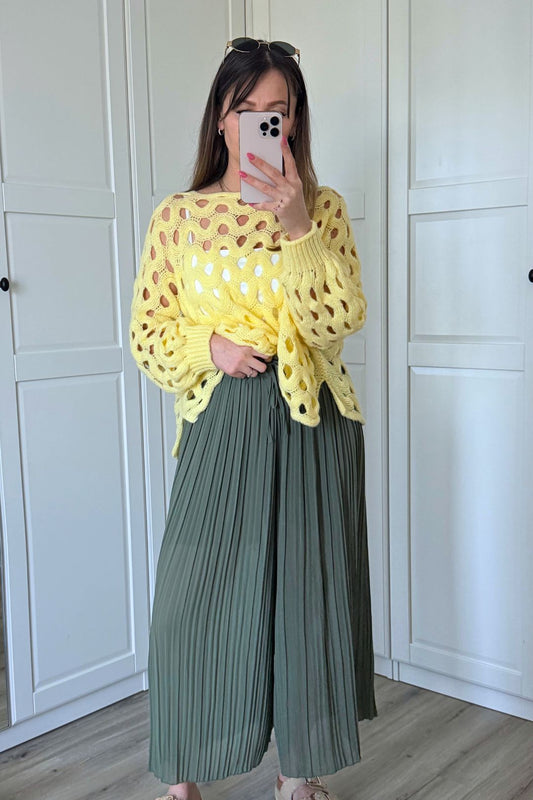 Hose - Plissee Culotte - Kaki