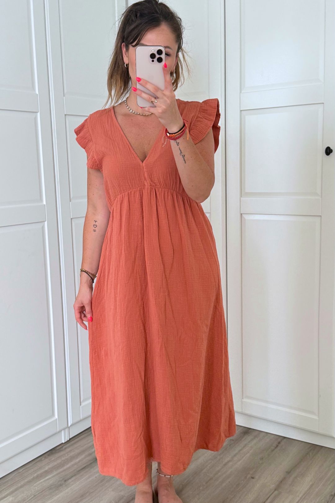 Kleid Musselin - Terracotta Dream