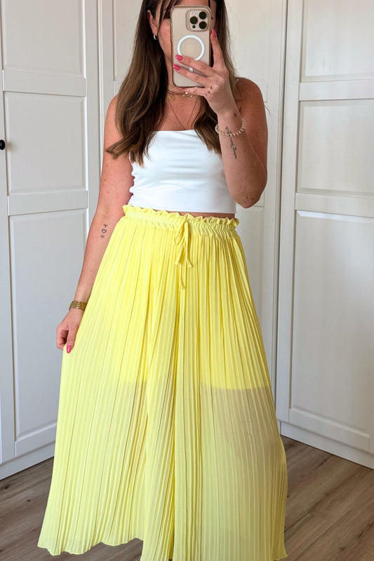 Hose - Plissee Culotte - Gelb