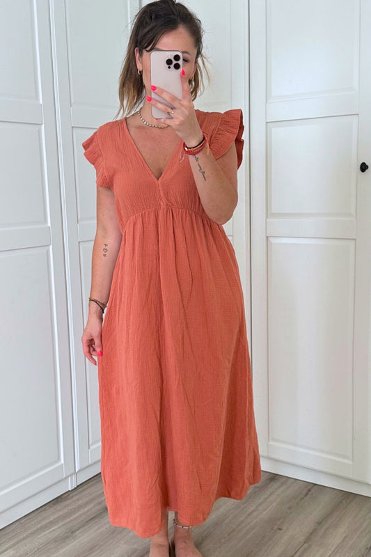 Kleid Musselin - Terracotta Dream