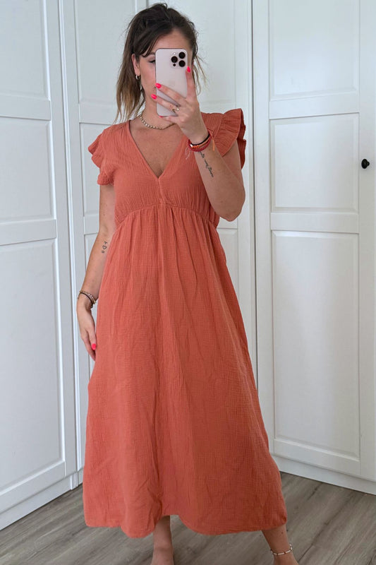 Kleid Musselin - Terracotta Dream
