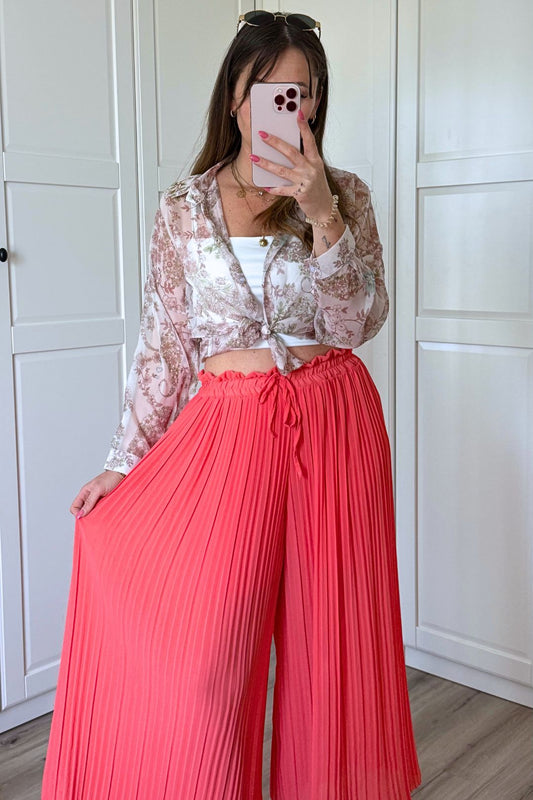 PLISSEE CULOTTE "LIV" KORALLROT