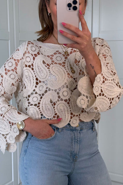 IBIZA SOUL CROCHET TOP BEIGE