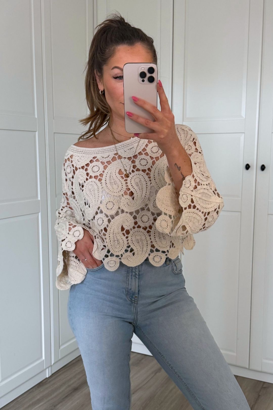 IBIZA SOUL CROCHET TOP BEIGE