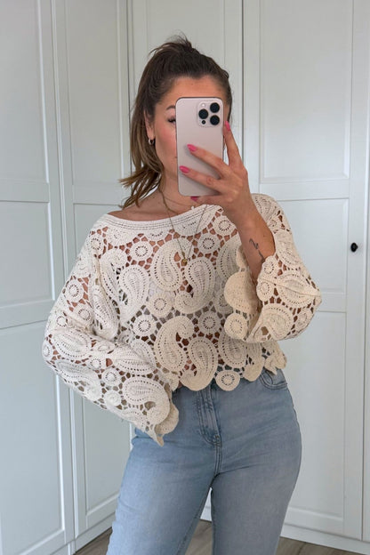 IBIZA SOUL CROCHET TOP BEIGE