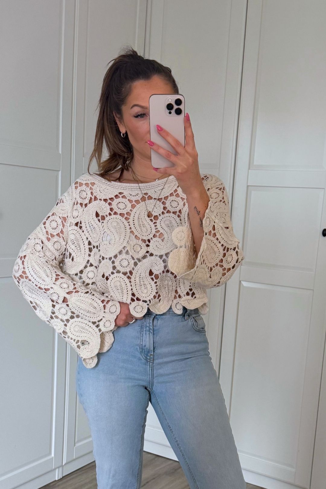 IBIZA SOUL CROCHET TOP BEIGE
